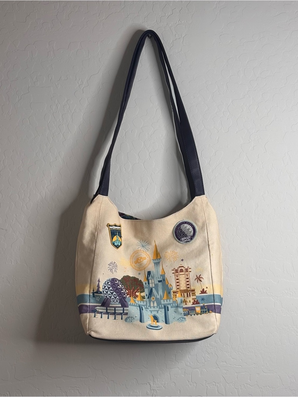 Walt Disney World Parks Discover the Magic Four Parks Canvas Tote Purse Bag